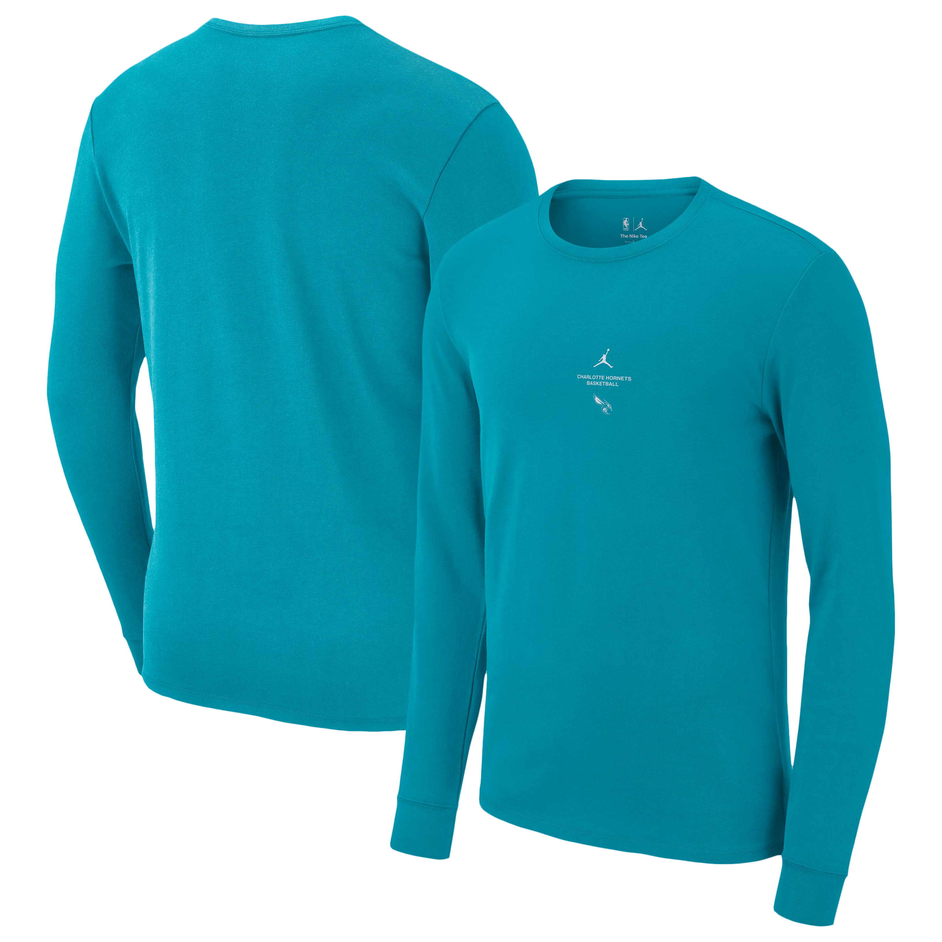 T-shirt à manches longues d'entraînement Jordan Brand Teal Charlotte Hornets 2026 Standard Issue pour homme