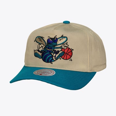 Charlotte Hornets Mitchell & Ness Hardwood Classics Retro Roots Snapback Hat - Cream

