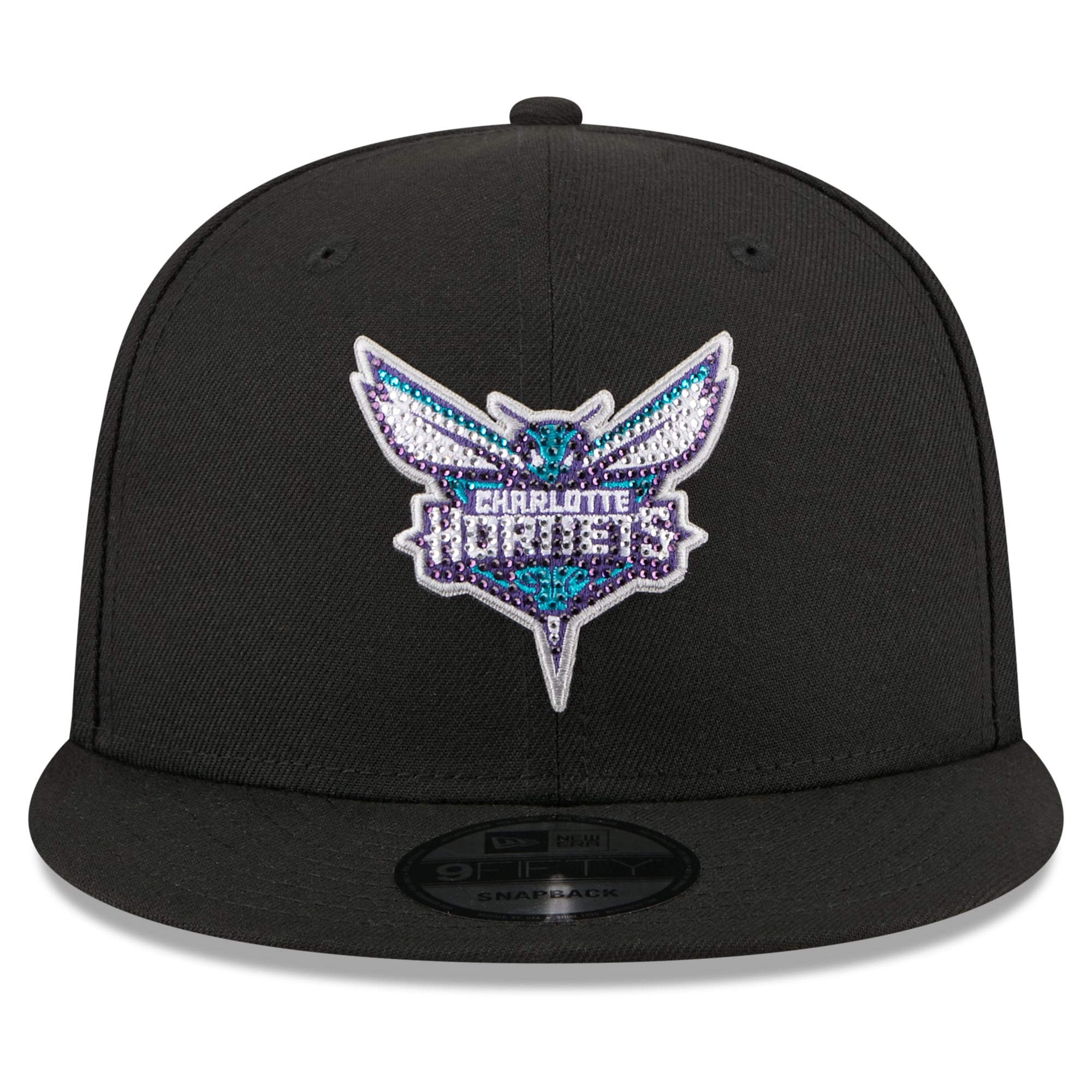 Men's New Era Black Charlotte Hornets 2026 NBA Draft Crystal 9FIFTY Snapback Hat