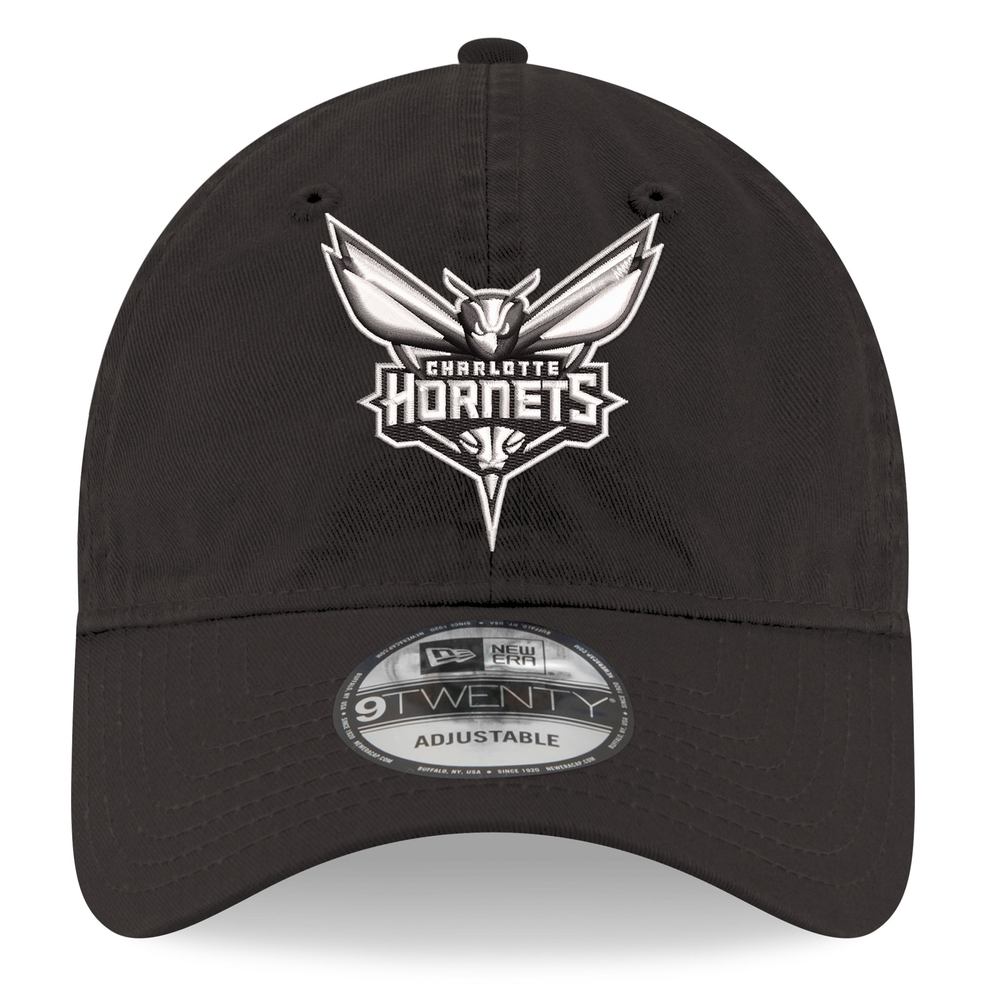 Men's New Era Black Charlotte Hornets 9TWENTY Adjustable Hat