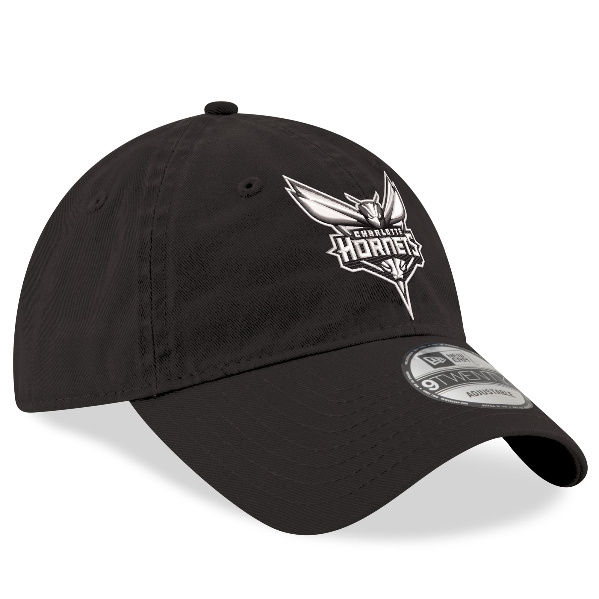 Men's New Era Black Charlotte Hornets 9TWENTY Adjustable Hat
