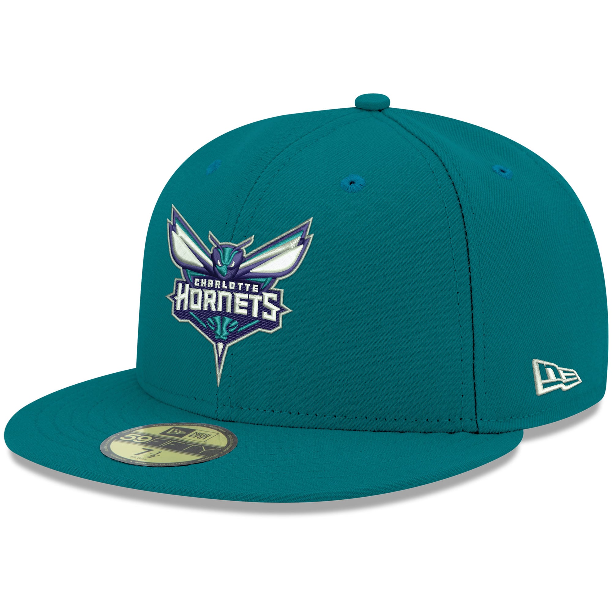Men's Charlotte Hornets New Era Teal Official Team Color 59FIFTY Fitted Hat