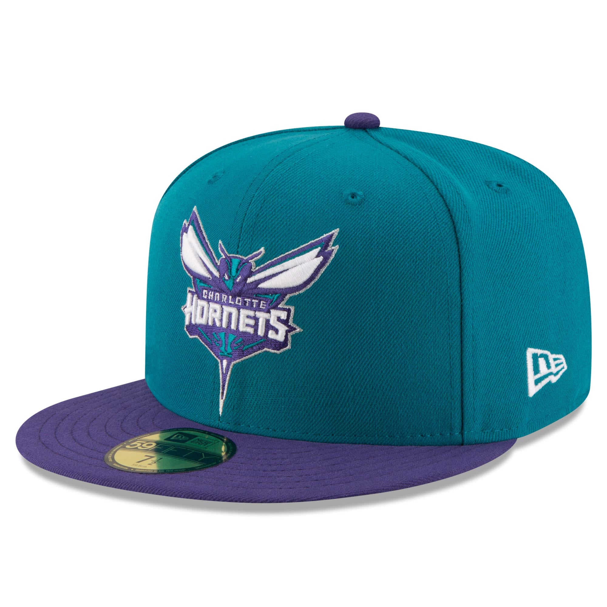 Men's Charlotte Hornets New Era Teal/Purple Official Team Color 2Tone 59FIFTY Fitted Hat
