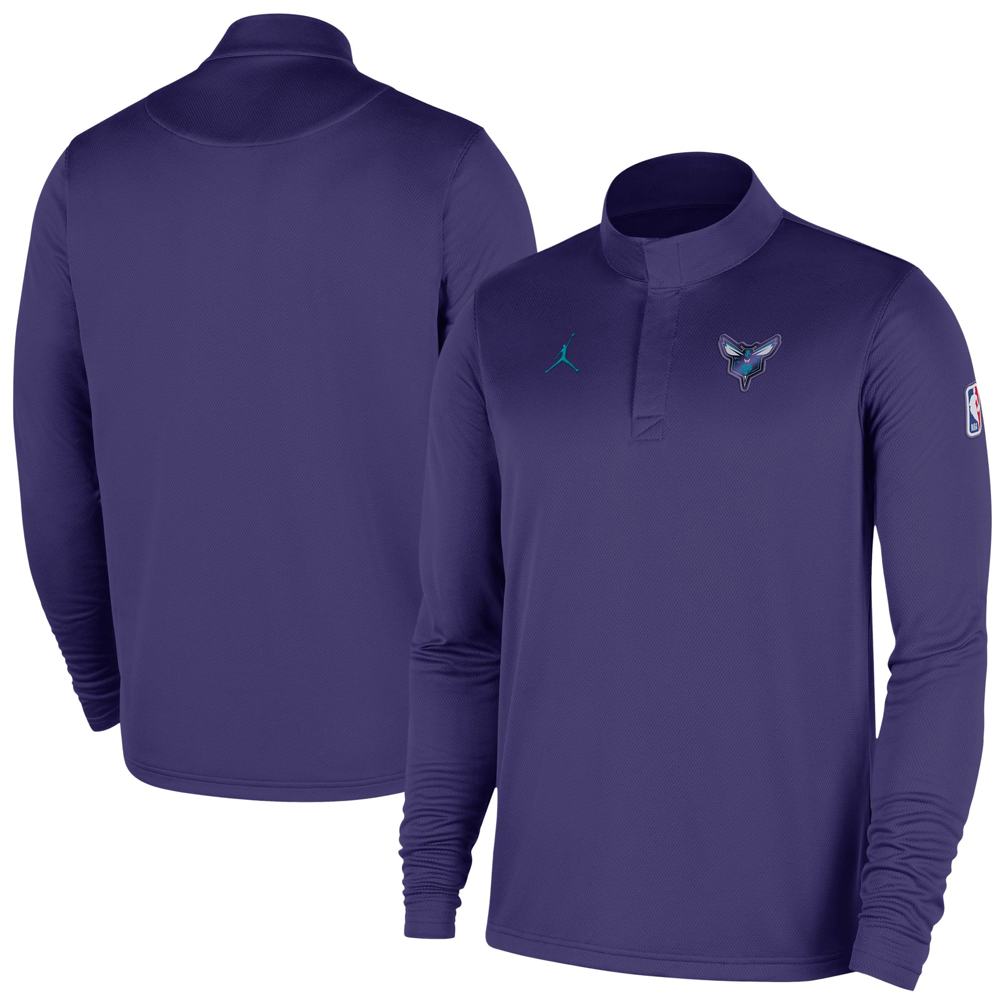 Men's Nike Purple Charlotte Hornets Authentic Coaches Quarter-Zip Dri-FIT Top