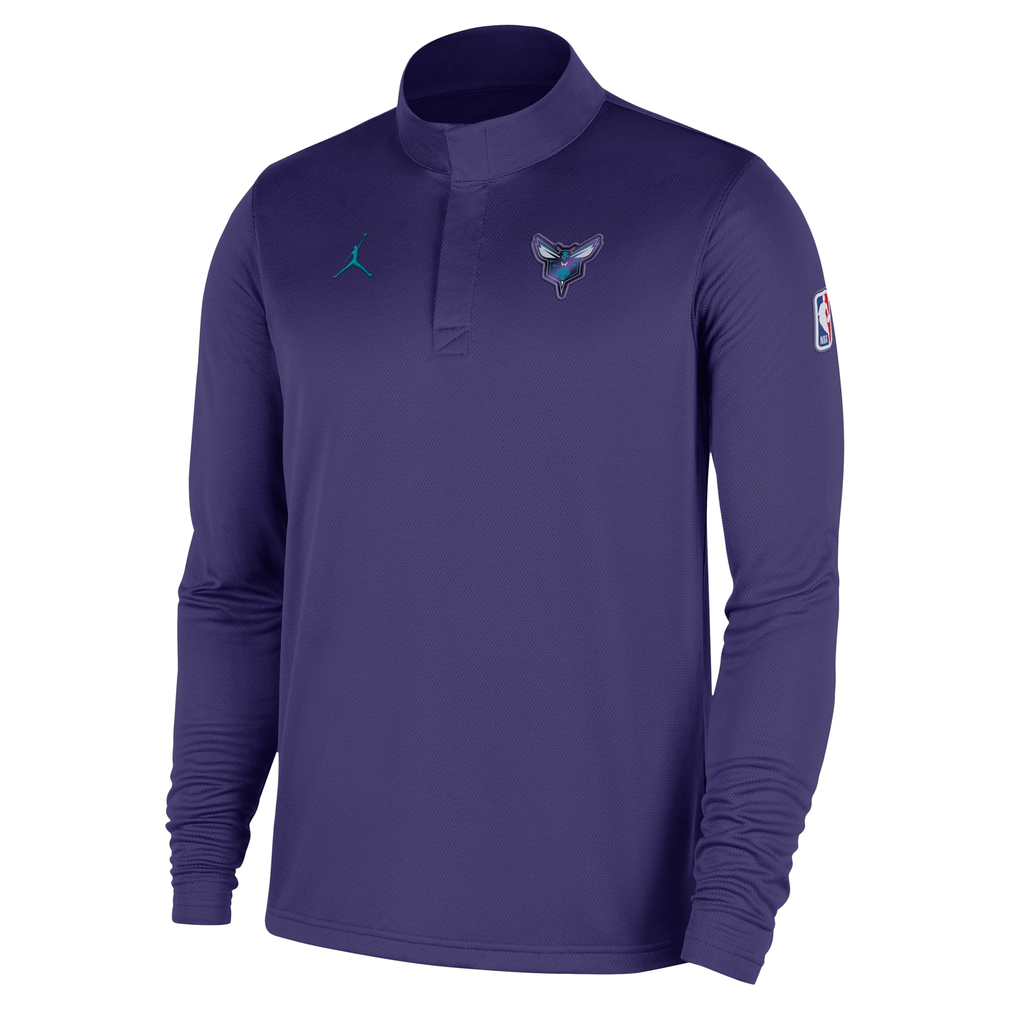 Men's Nike Purple Charlotte Hornets Authentic Coaches Quarter-Zip Dri-FIT Top