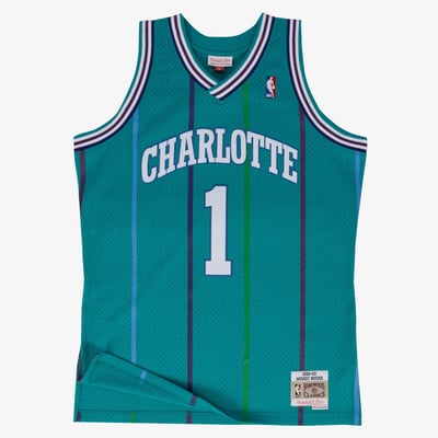 Muggsy Bogues Charlotte Hornets 1992 Mitchell & Ness Blue Swingman Road Jersey