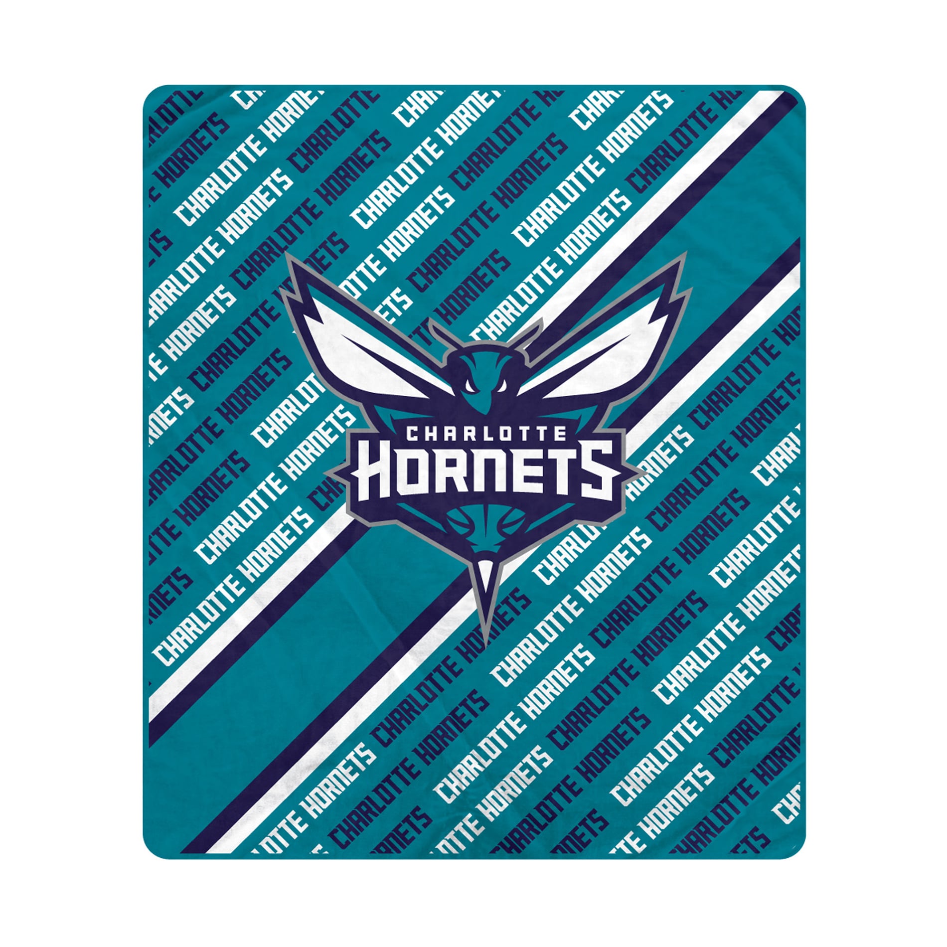Pegasus Charlotte Hornets 60" x 70" Diagonal Lined Wordmark Ultra Soft Blanket