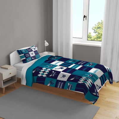 Charlotte Hornets Pegasus Patchwork Plaid Two-Piece Twin/Twin XL Bed in a Bag Set