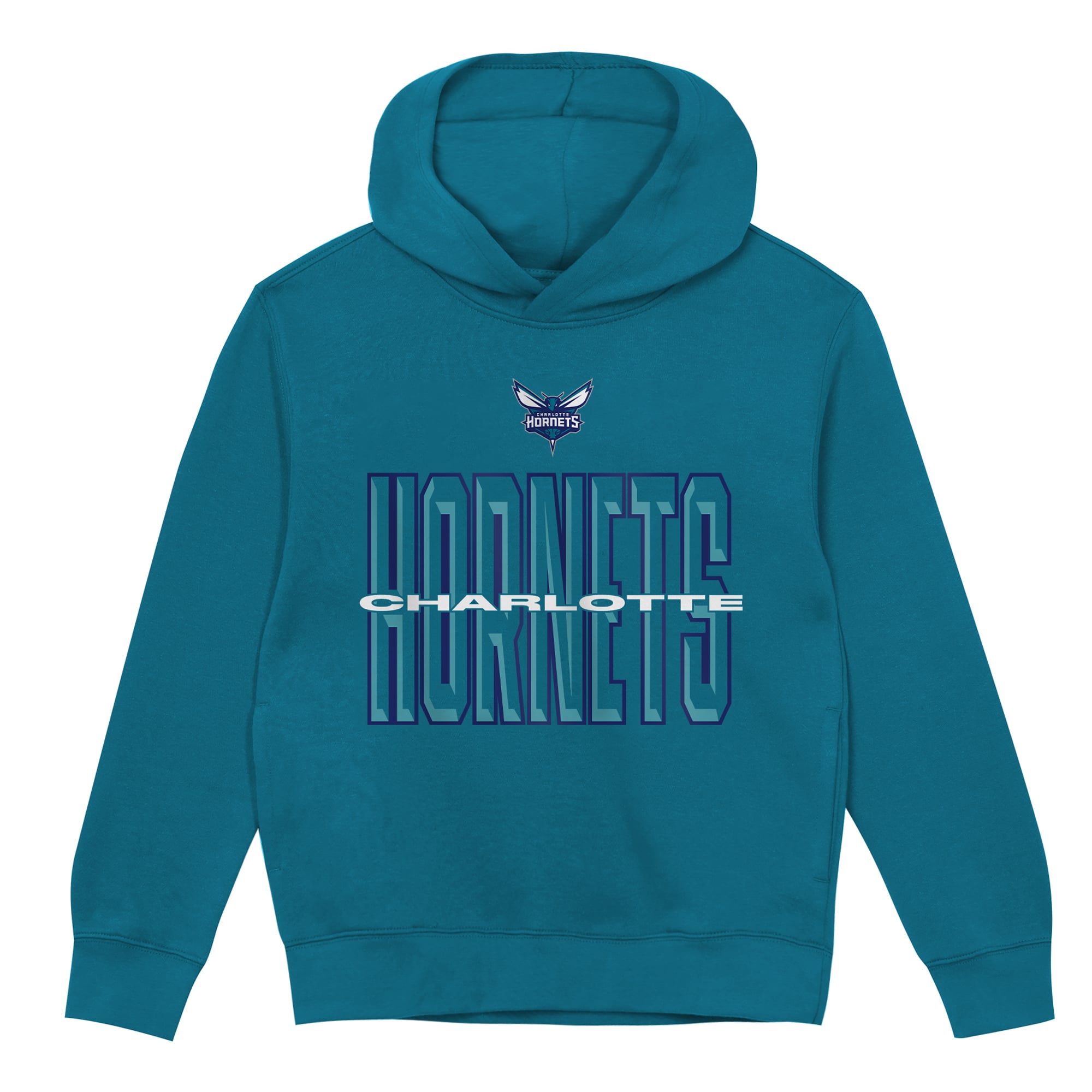 Sweat à capuche polaire bleu sarcelle Charlotte Hornets Field General pour enfants d'âge préscolaire Outerstuff