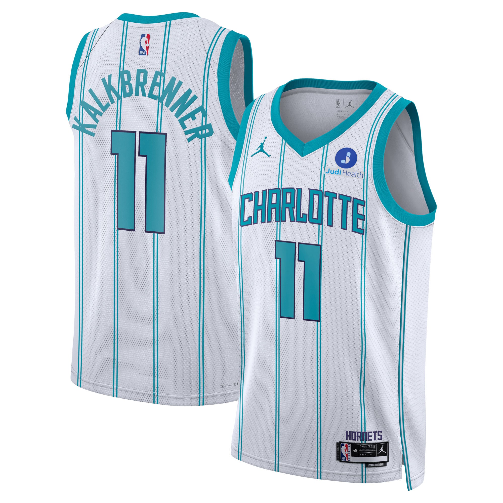 Unisex Jordan Brand Ryan Kalkbrenner White Charlotte Hornets Badge 