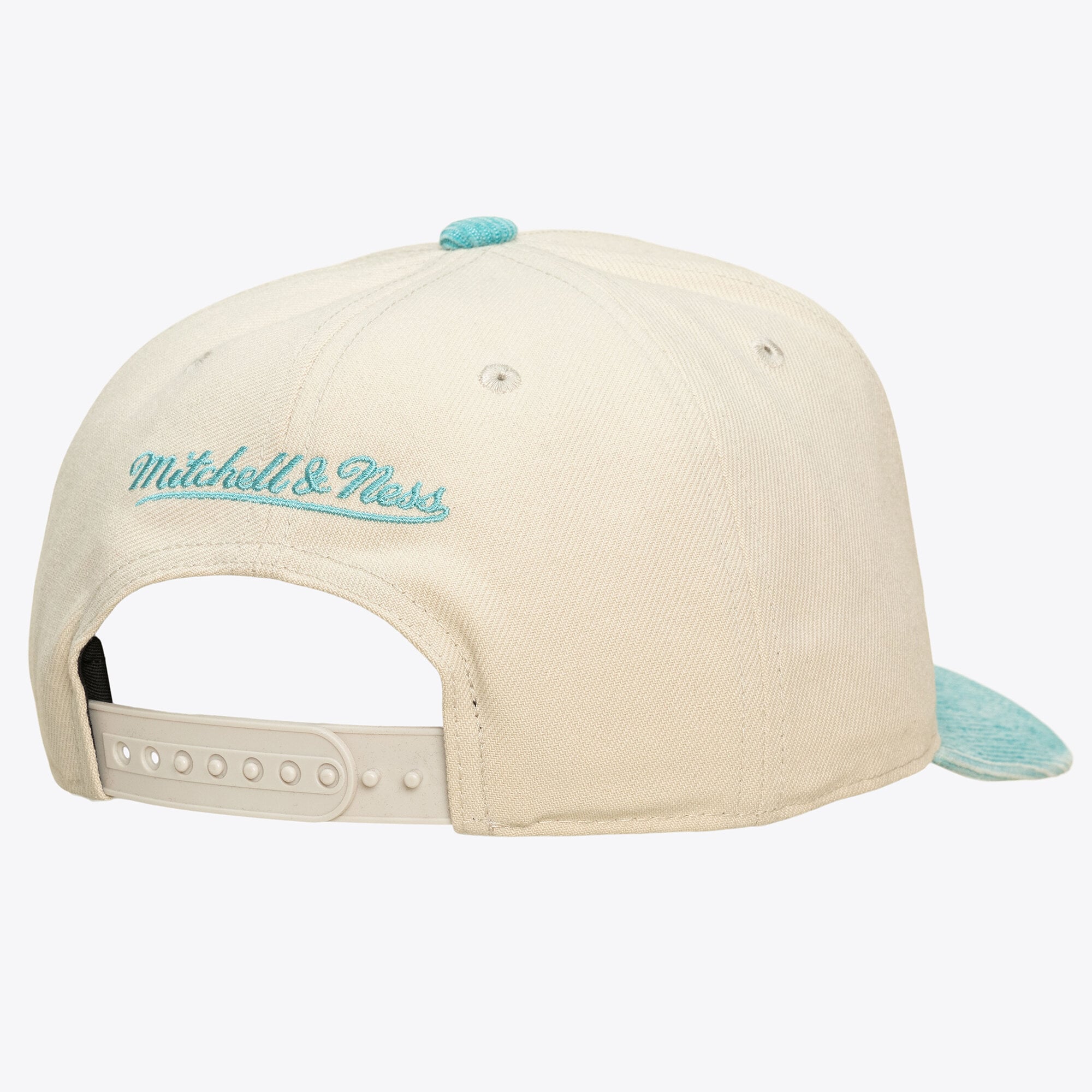 Unisex Mitchell & Ness Cream/Teal Charlotte Hornets Faded Pro Snapback Hat