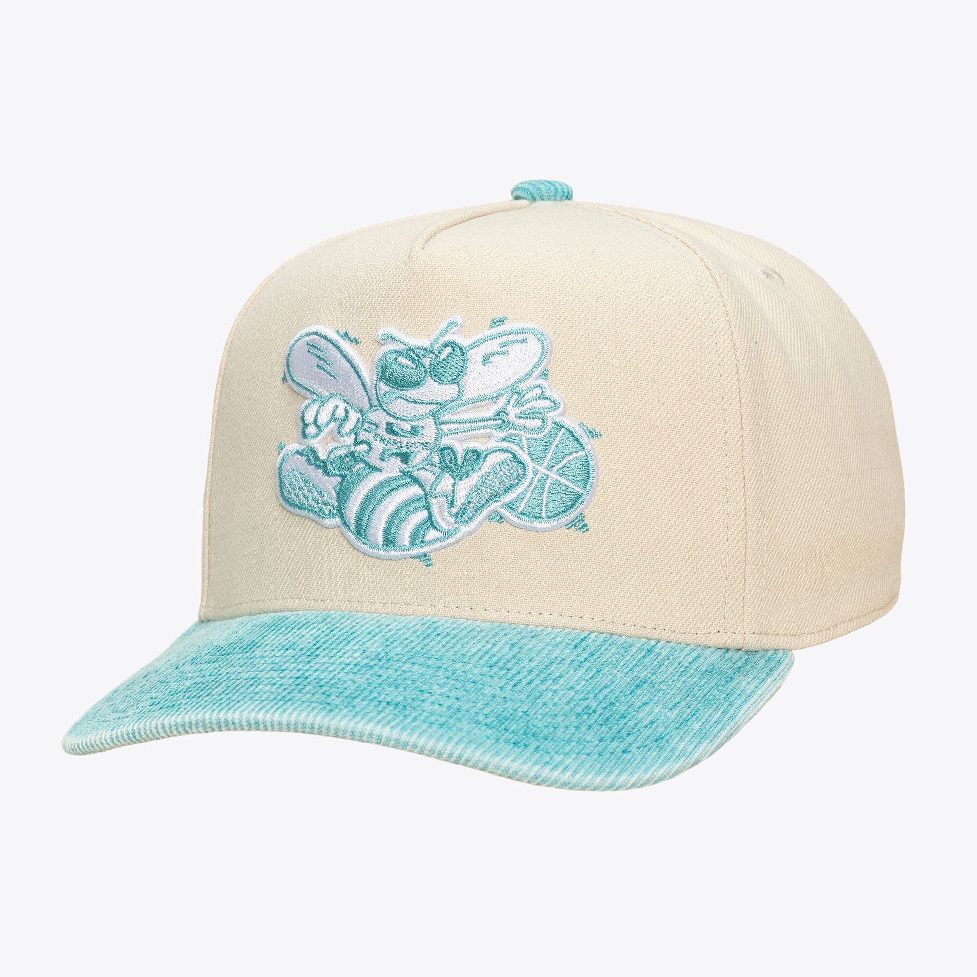 Unisex Charlotte Hornets Mitchell & Ness Cream/Teal Faded Pro Snapback Hat