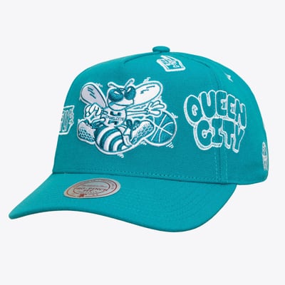  Charlotte Hornets Mitchell & Ness Unisex Downtown Doodle Pro Adjustable Hat - Teal