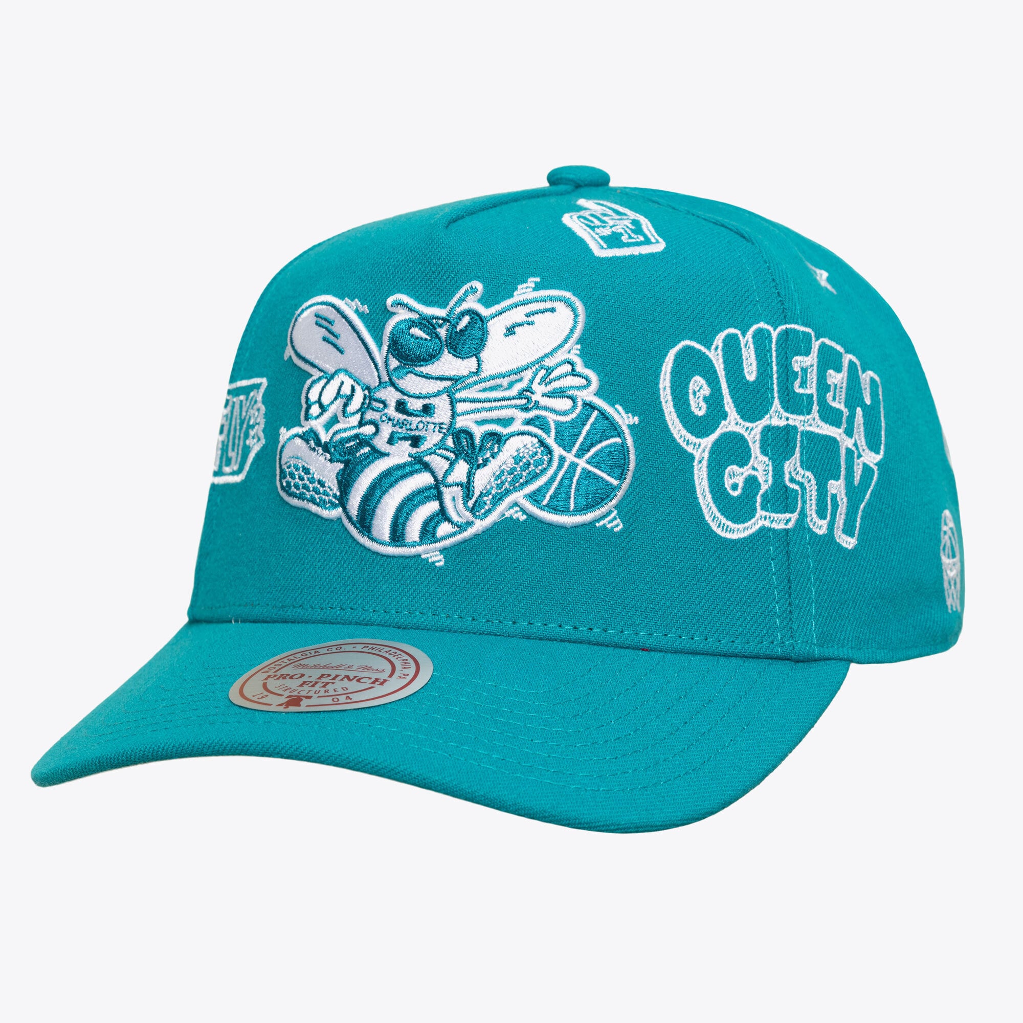 Casquette unisexe Mitchell & Ness Teal Charlotte Hornets Downtown Doodle Pro
