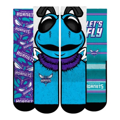  Charlotte Hornets Rock Em Unisex Fan Favorites Three-Pack Crew Socks Set - Blue