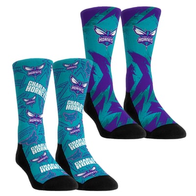  Charlotte Hornets Rock Em Unisex Game Day 2-Pack Crew Socks - Blue