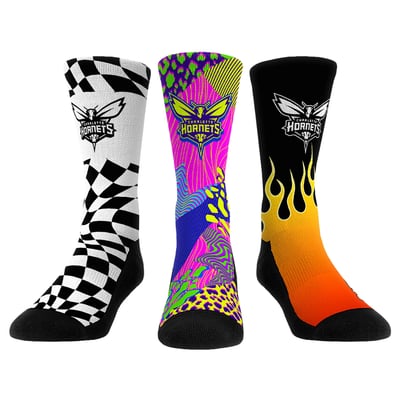  Charlotte Hornets Rock Em Unisex Team Vibes Three-Pack Crew Socks Set - Blue