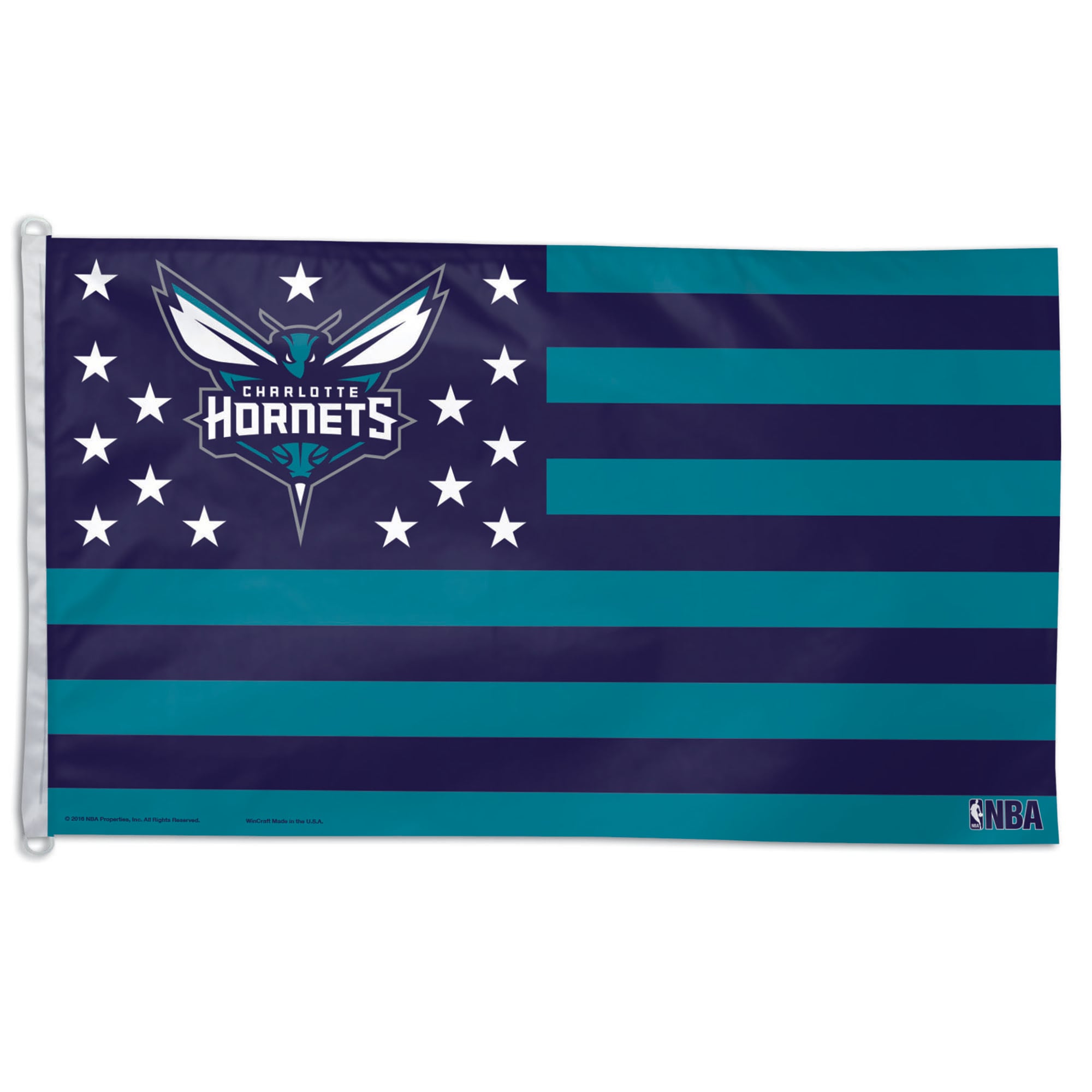 Drapeau américain de luxe patriotique WinCraft Charlotte Hornets 91 x 152 cm (3 pi x 5 pi) à une face