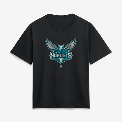 Charlotte Hornets Women's Metallic Mascot T-Shirt - Black