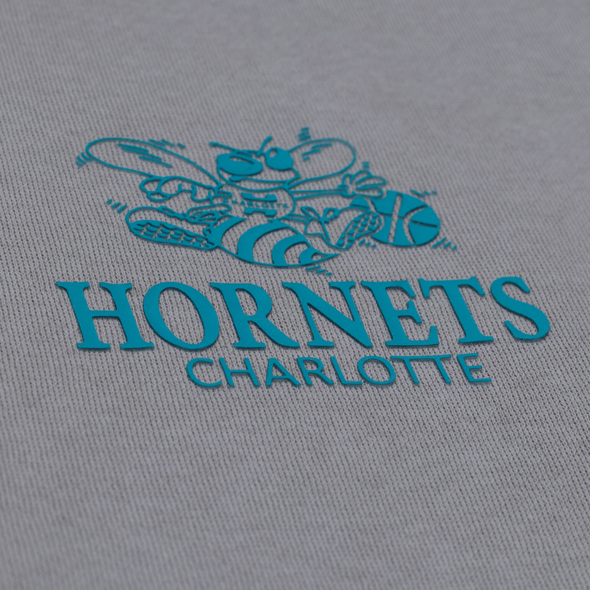 Women's Mitchell & Ness  Gray Charlotte Hornets Core Essentials Micro Logo Fleece Sweatshirt
