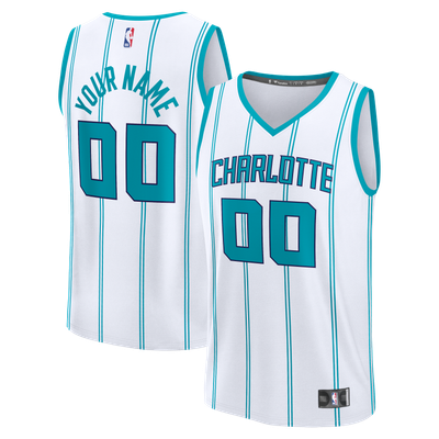 Charlotte Hornets Fanatics Youth Fast Break Custom Jersey - Association Edition - White