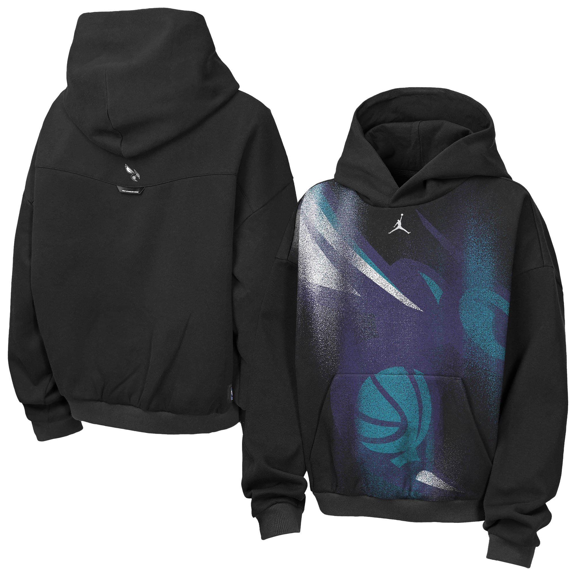 Youth Jordan Brand  Black Charlotte Hornets 2026 Standard Issue Practice Icon Fleece Pullover Hoodie