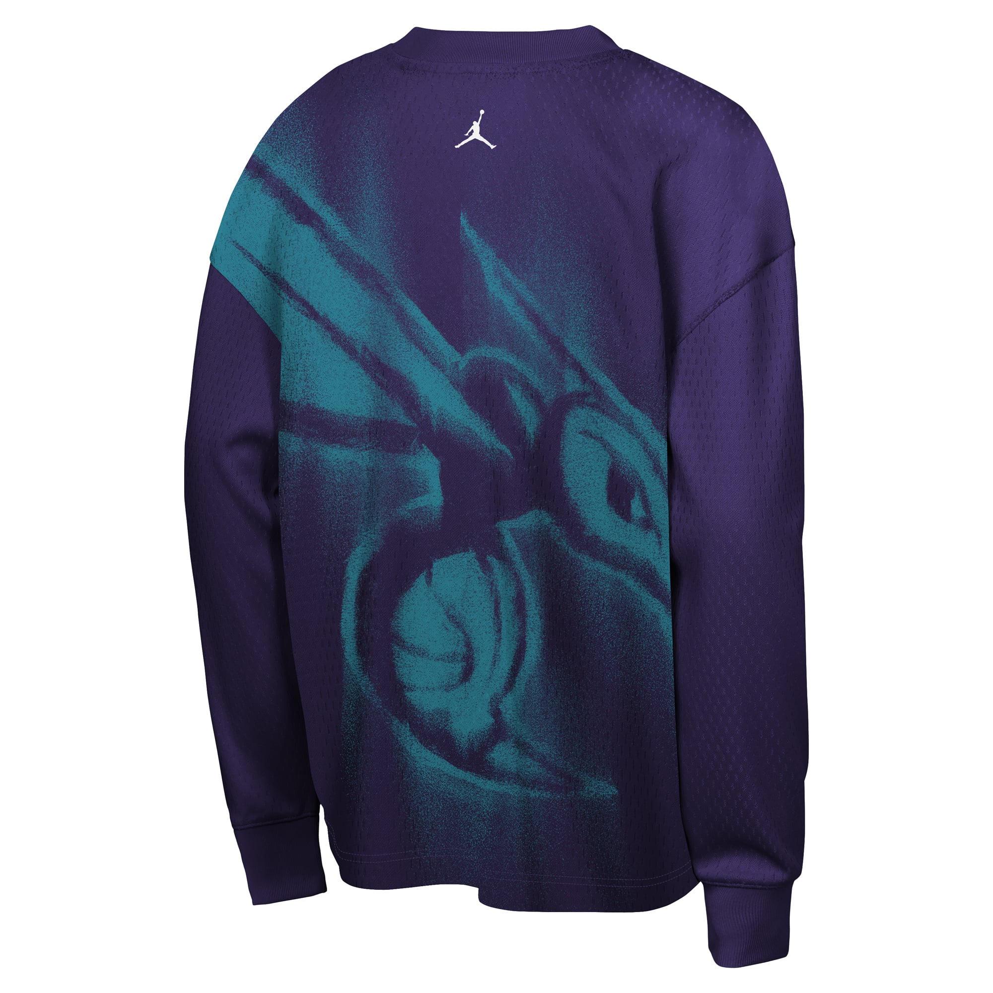 T-shirt à manches longues Jordan Brand violet Charlotte Hornets 2026 Standard Issue pour jeunes, performance avant-match