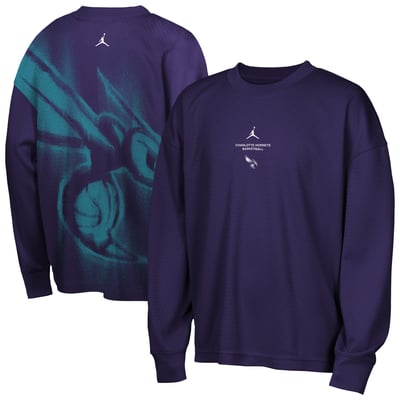  Charlotte Hornets Jordan Brand Youth 2026 Standard Issue Pre-Game Performance Long Sleeve T-Shirt - Purple