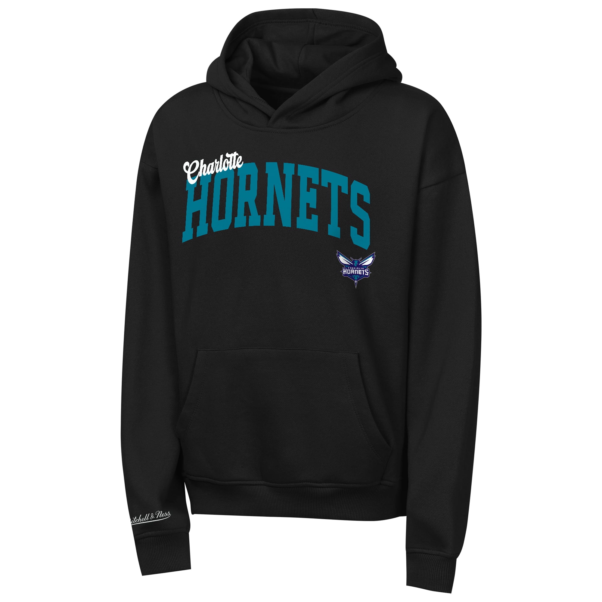 Sweat à capuche noir Mitchell & Ness Kon Knueppel pour jeunes Charlotte Hornets Fired Up