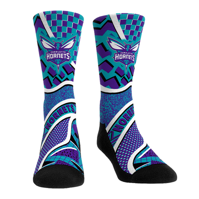  Charlotte Hornets Rock Em Youth Ball Pattern Crew Socks - Blue