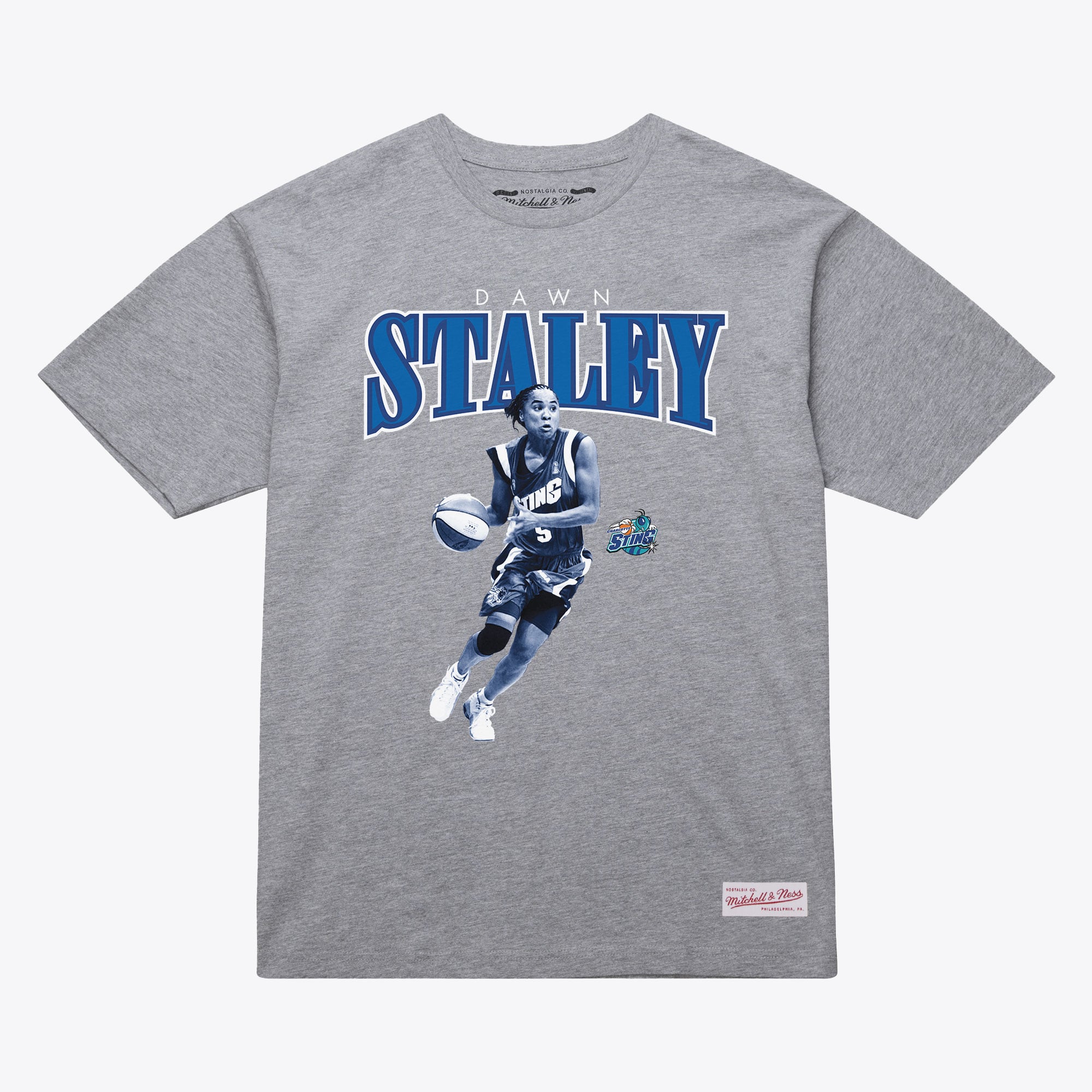 Unisex Mitchell & Ness Dawn Staley Heather Gray Charlotte Sting Player Boyfriend T-Shirt - Court Origins
