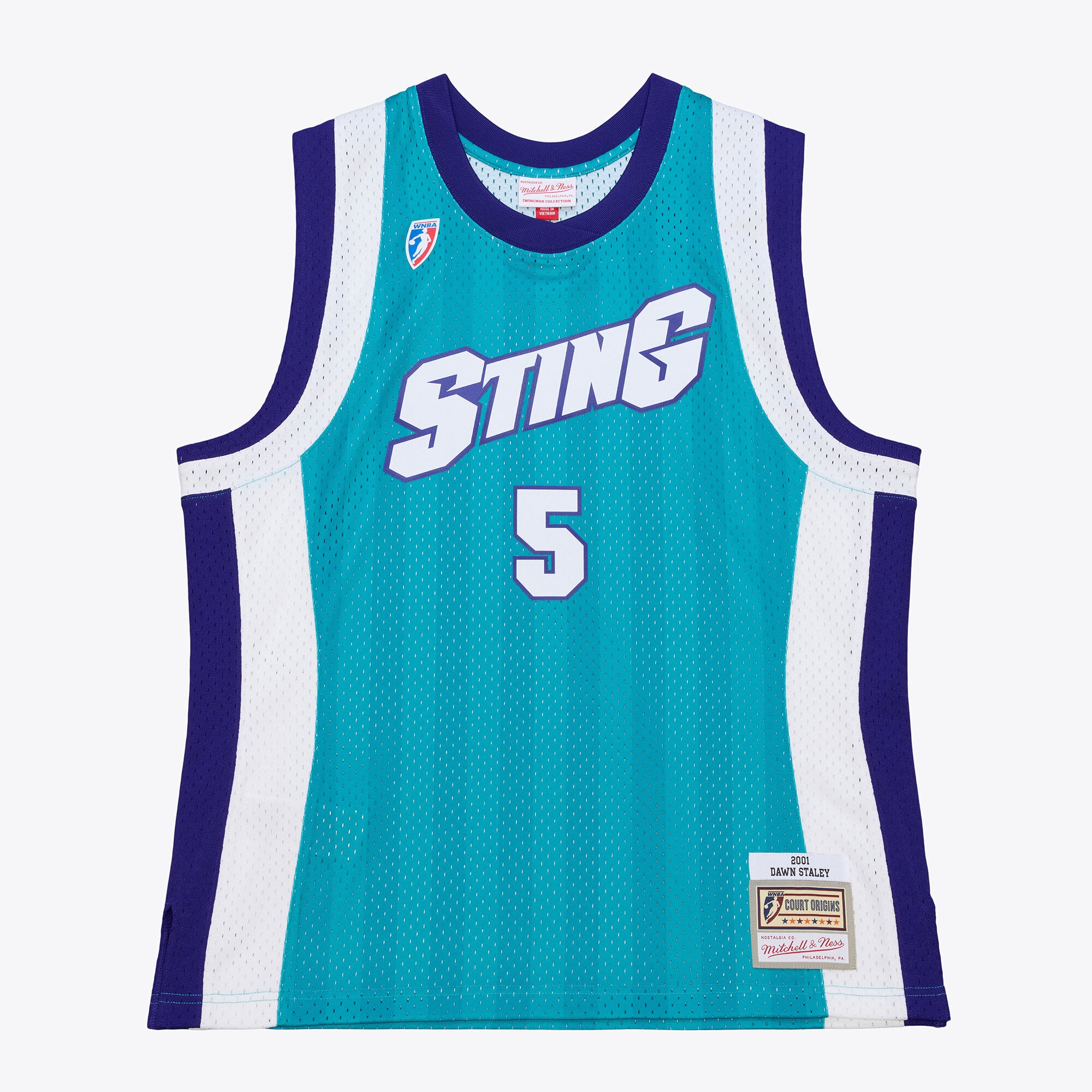 Unisex Mitchell & Ness Dawn Staley Teal Charlotte Sting 2001 Swingman Jersey - Court Origins