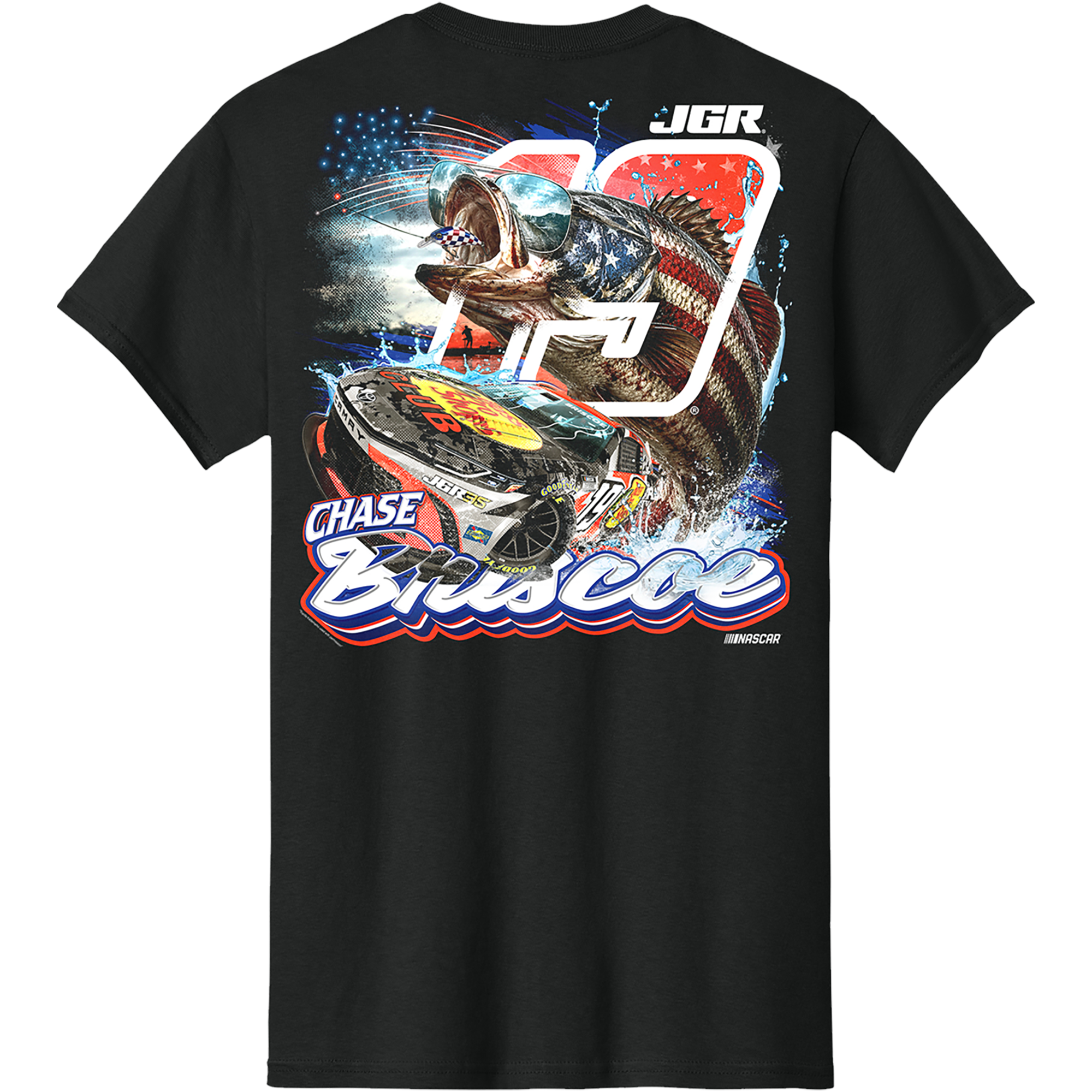 Men's Classic Ink Black Chase Briscoe Bass Pro Shops Car T-Shirt