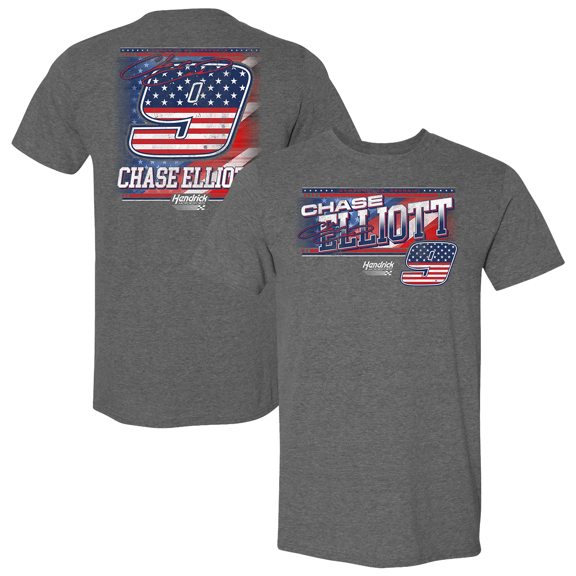 T-shirt homme Hendrick Motorsports Team Collection, gris chiné, avec nom et numéro de Chase Elliott.