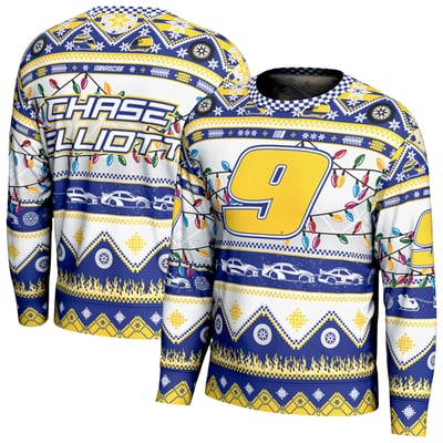  Chase Elliott ProSphere  Holiday Sweatshirt - White