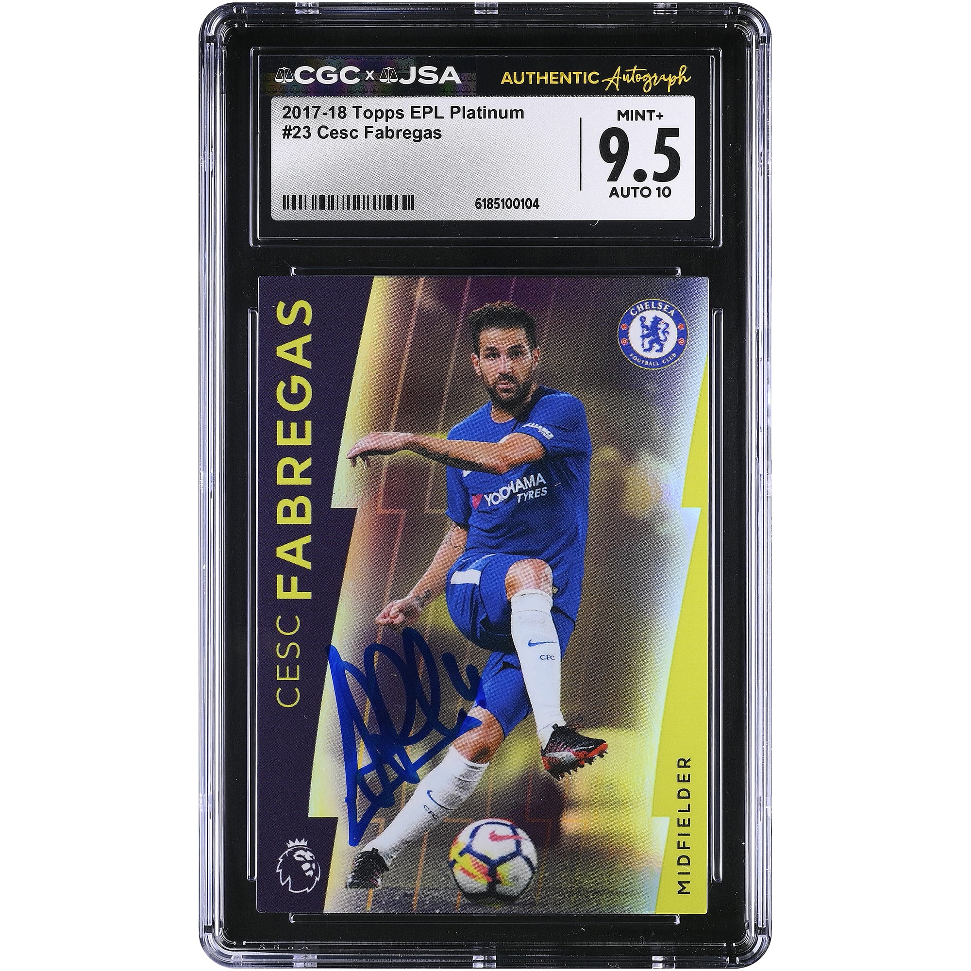 Cesc Fàbregas Chelsea Autographed 2017-18 Topps EPL Platinum #23 CGC Authenticated /10 Card