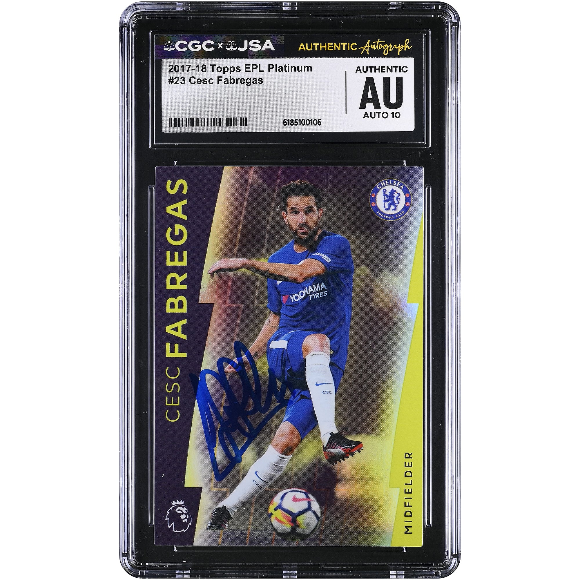Cesc Fàbregas Chelsea Autographed 2017-18 Topps EPL Platinum #23 CGC Authenticated AUTO 10 Card