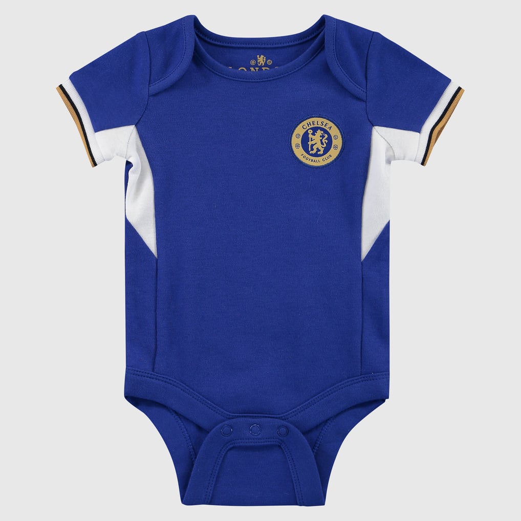 CHELSEA FC BABIES PRAM BODY SUIT SHORT SLEEVE BABY GROW VEST x2 CFC BLUES | UK