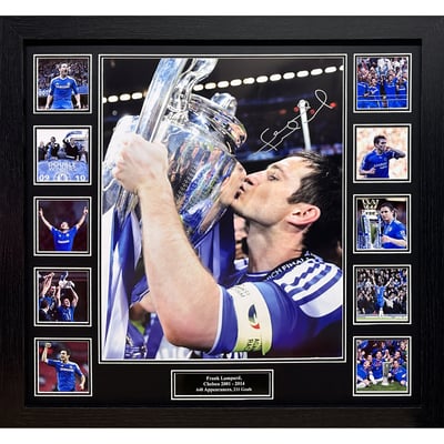 Fotografía firmada de Frank Lampard del Chelsea y enmarcada