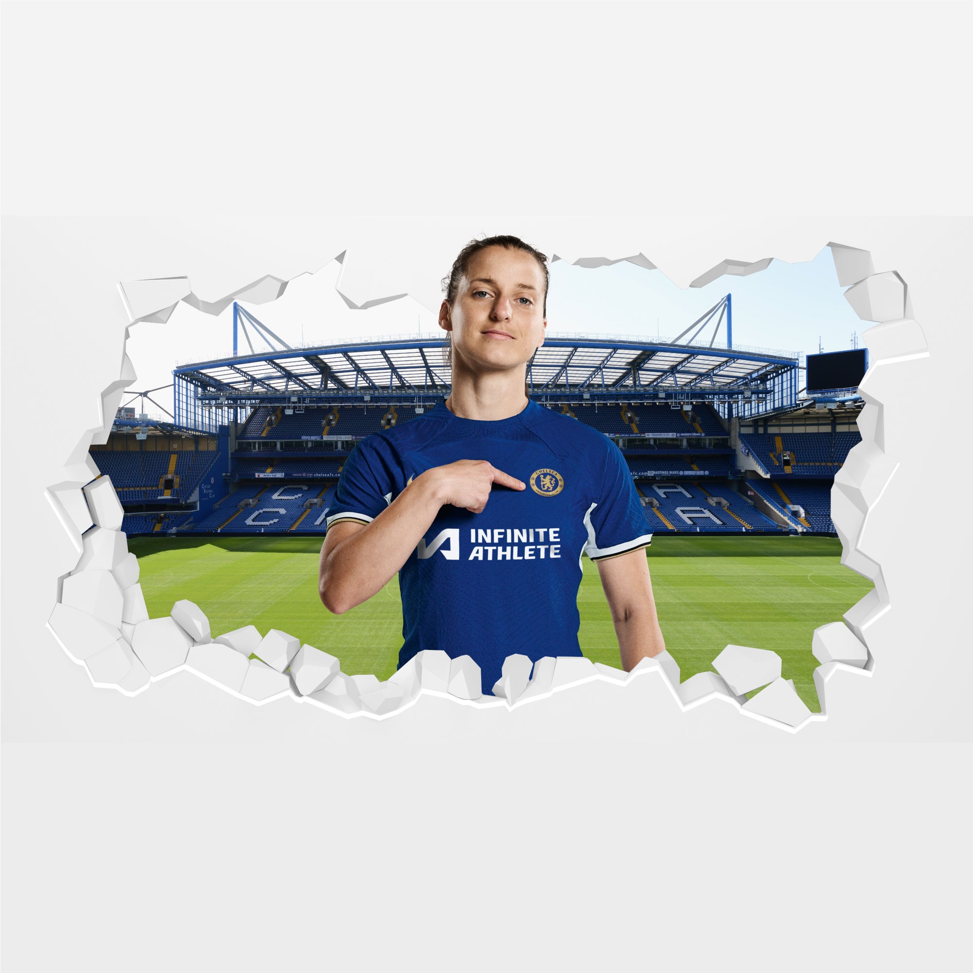 Chelsea Jelena Cankovic Broken Wall Sticker - 90cm width x 50cm height