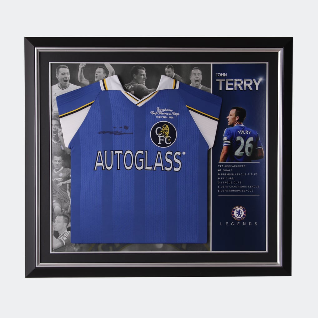 Maillot Dédicacé John Terry – Chemise Signée Encadrée Avec Certificat – Collector Football