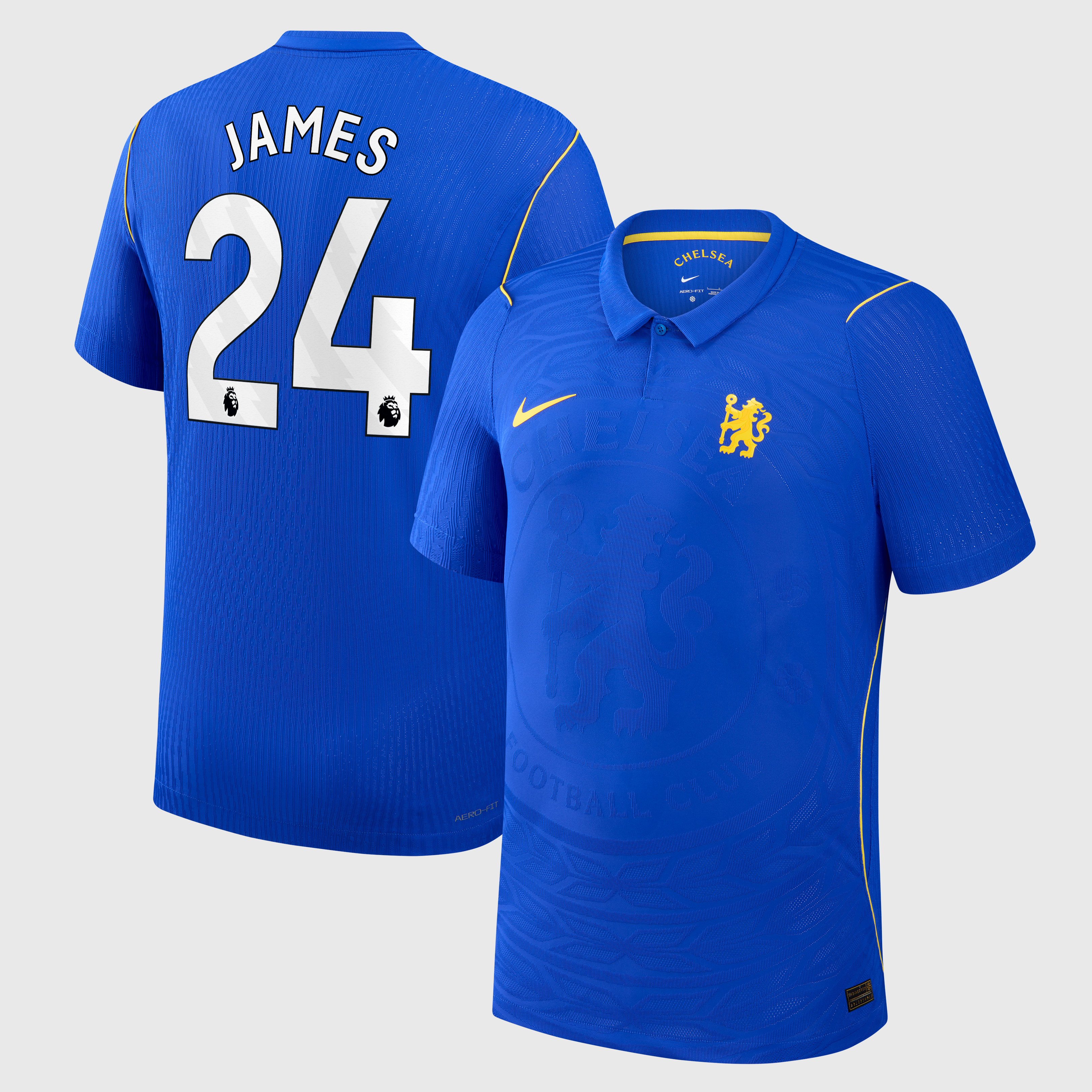 Chelsea Nike Home Aero-FIT Match Shirt 2026-27 with James 24 printing