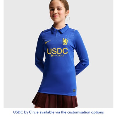 Chelsea Nike Home Stadium Long Sleeve Shirt 2026-27 - Kids