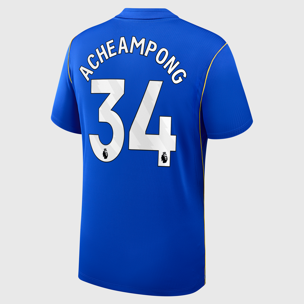 Chelsea Nike Home Stadium Shirt 2026-27 with Acheampong 34 printing
