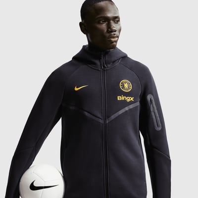 Chelsea Nike Tech Fleece Full Zip Hoodie - Pitch Blue