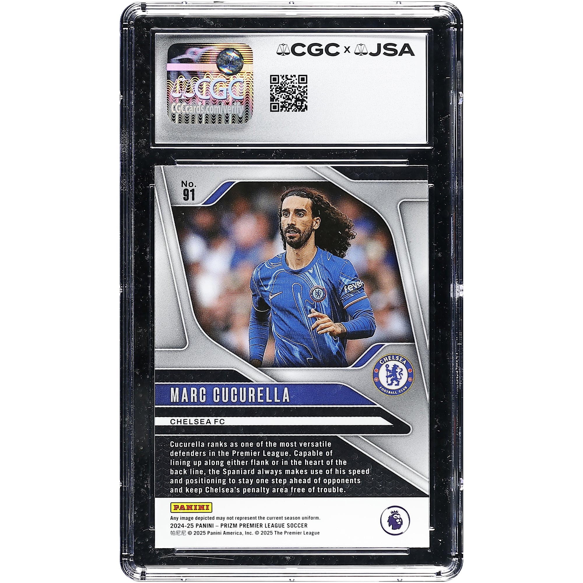 Marc Cucurella Chelsea Autographed 2024-25 Panini Prizm Premier League #91 CGC Authenticated Auto 10 Card