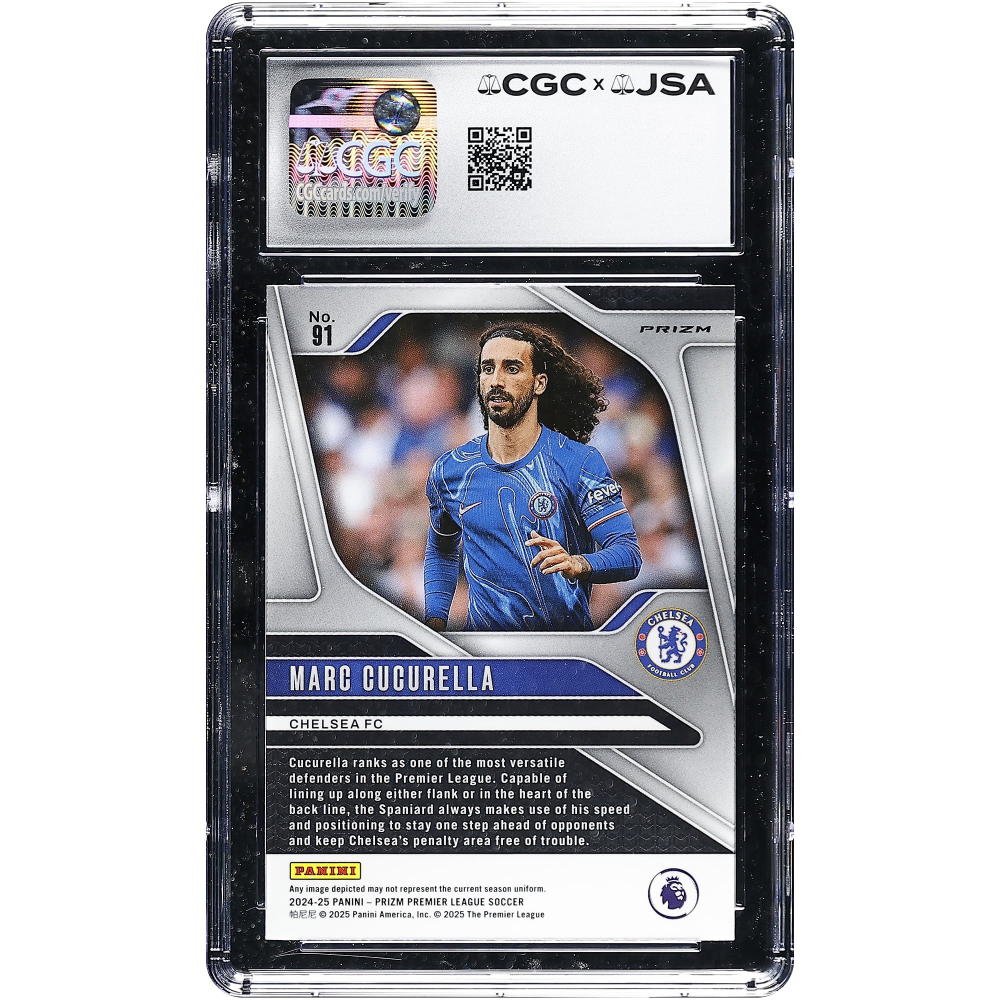 Marc Cucurella Chelsea Autographed 2024-25 Panini Prizm Premier League Silver #91 CGC Authenticated Auto 10 Card