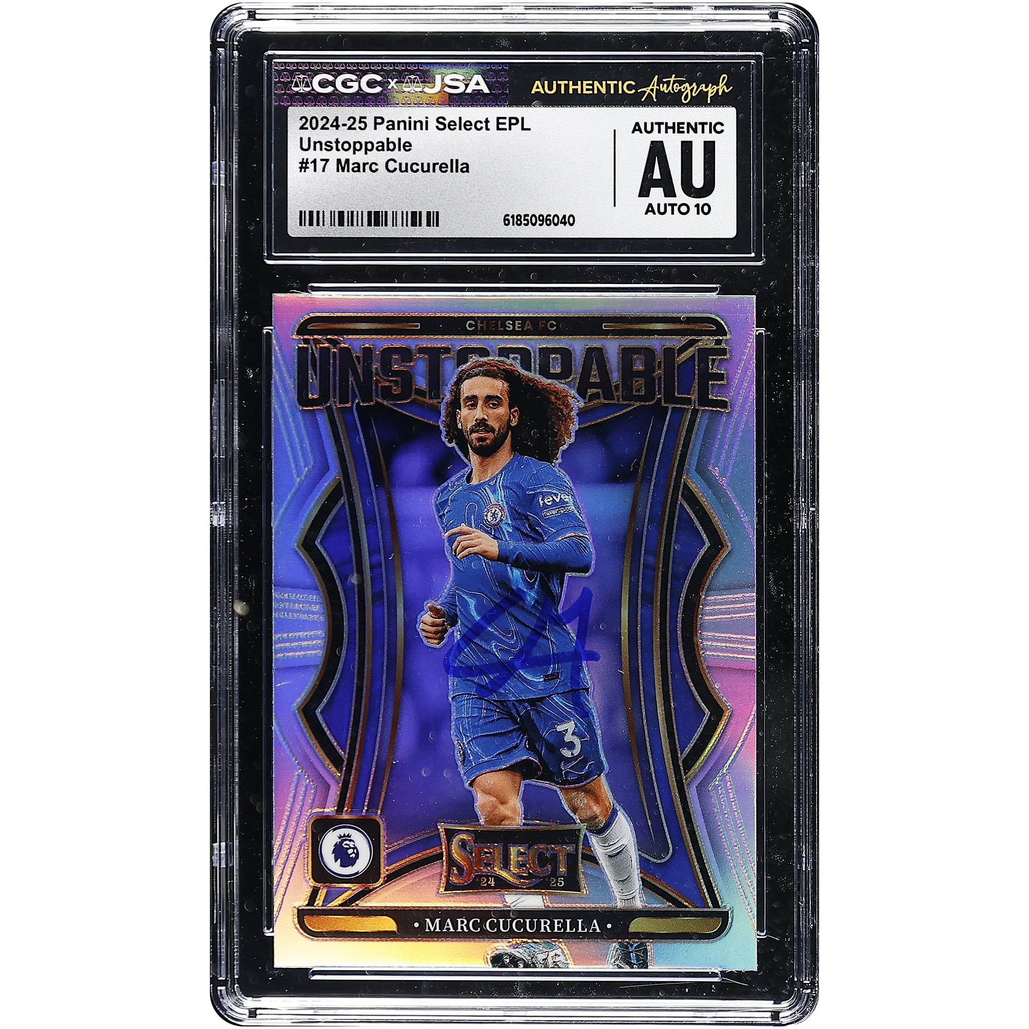 Marc Cucurella Chelsea Autographed 2024-25 Panini Select EPL Unstoppable #17 CGC Authenticated Auto 10 Card