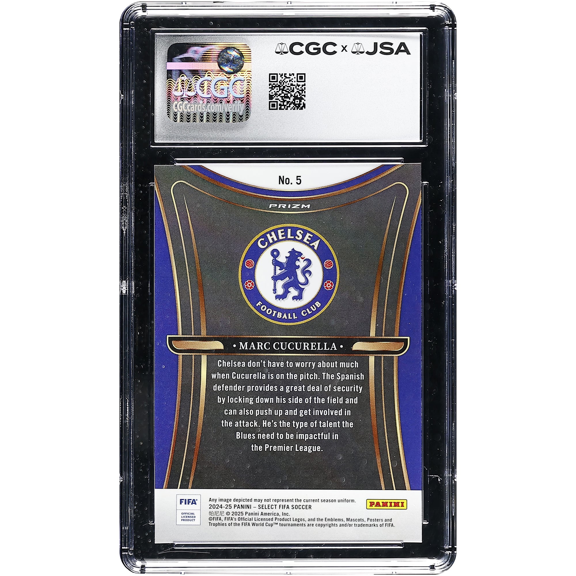 Marc Cucurella Chelsea Autographed 2024-25 Panini Select FIFA Unstoppable #5 CGC Authenticated Auto 10 Card