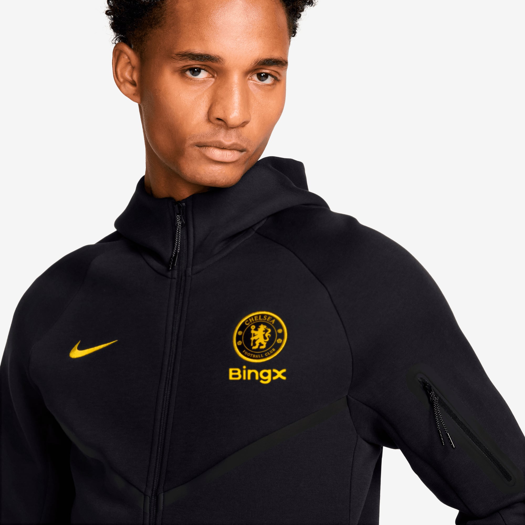 Veste à capuche zippée Nike Chelsea Tech Fleece noire pour homme